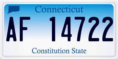 CT license plate AF14722