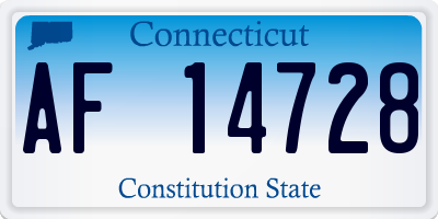 CT license plate AF14728