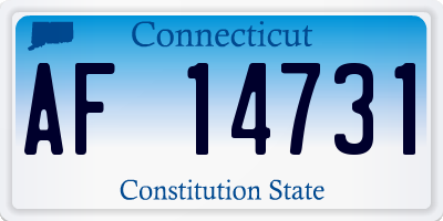 CT license plate AF14731