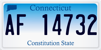 CT license plate AF14732
