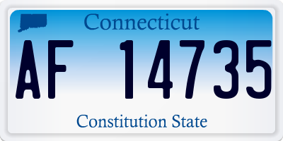 CT license plate AF14735