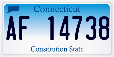 CT license plate AF14738