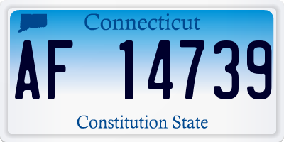 CT license plate AF14739