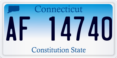 CT license plate AF14740