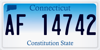 CT license plate AF14742