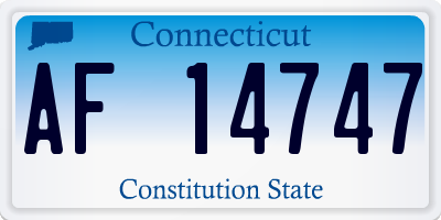 CT license plate AF14747