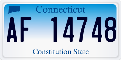 CT license plate AF14748