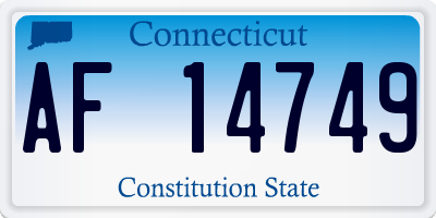 CT license plate AF14749