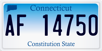 CT license plate AF14750