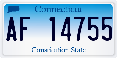 CT license plate AF14755