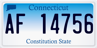 CT license plate AF14756