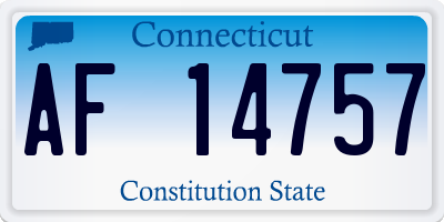 CT license plate AF14757