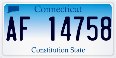 CT license plate AF14758