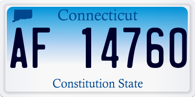 CT license plate AF14760