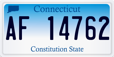 CT license plate AF14762