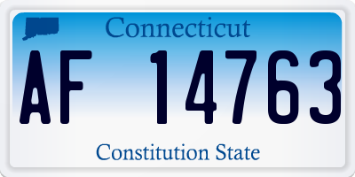 CT license plate AF14763