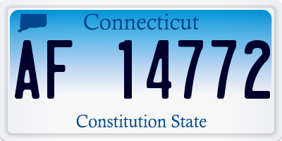 CT license plate AF14772