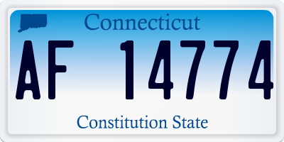 CT license plate AF14774