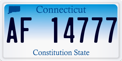 CT license plate AF14777