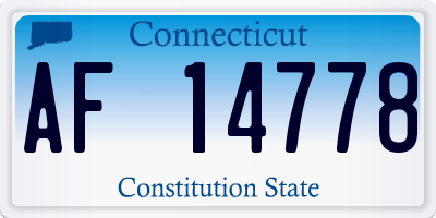 CT license plate AF14778