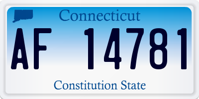 CT license plate AF14781