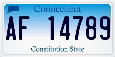 CT license plate AF14789