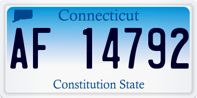 CT license plate AF14792