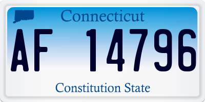 CT license plate AF14796