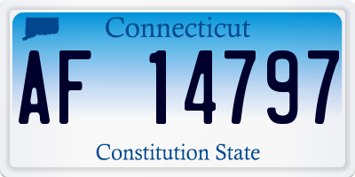 CT license plate AF14797
