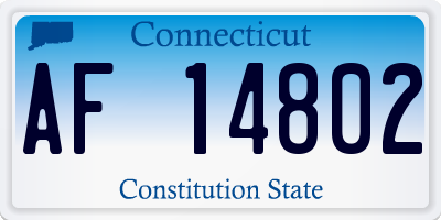 CT license plate AF14802