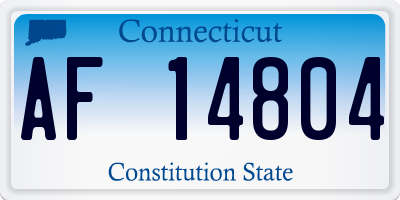 CT license plate AF14804