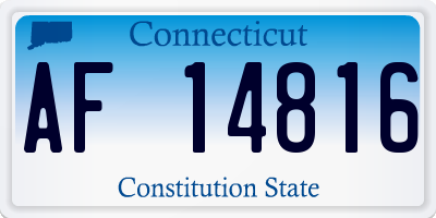 CT license plate AF14816