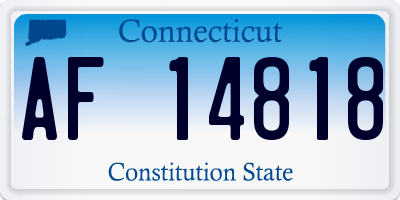 CT license plate AF14818