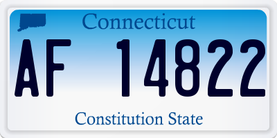 CT license plate AF14822