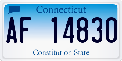 CT license plate AF14830