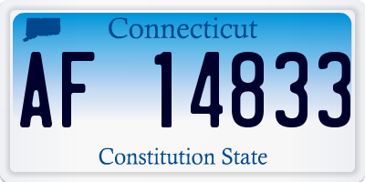 CT license plate AF14833