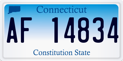 CT license plate AF14834