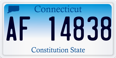 CT license plate AF14838