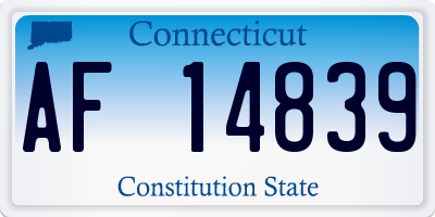 CT license plate AF14839