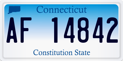 CT license plate AF14842