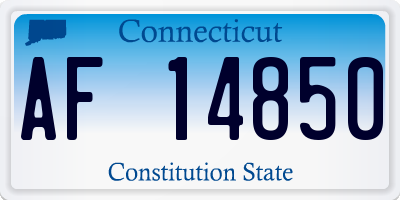 CT license plate AF14850