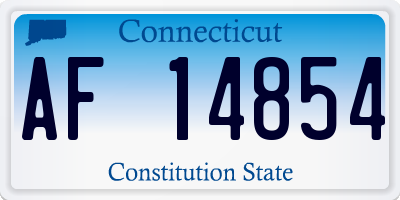 CT license plate AF14854