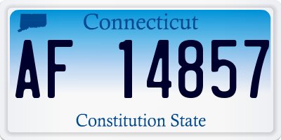 CT license plate AF14857