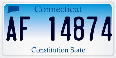 CT license plate AF14874