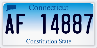CT license plate AF14887