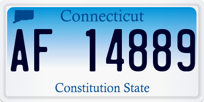 CT license plate AF14889