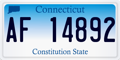 CT license plate AF14892