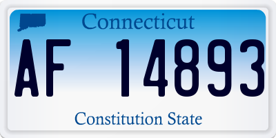 CT license plate AF14893