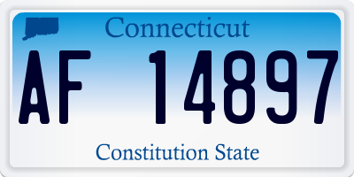 CT license plate AF14897