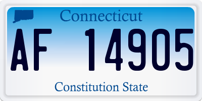 CT license plate AF14905